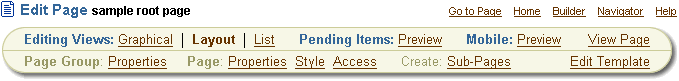 Page toolbar